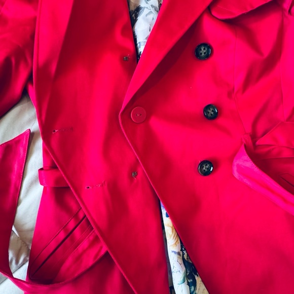 H&M Double Breasted Pink Short Trench Coat Jacket Size US10 EU40. Fits like a 6 - Picture 4 of 8